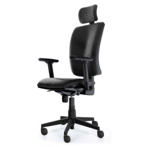 Kancelářská židle s posuvem sedáku ALBA Lara PDH nosnost 130 kg, záruka 5 let černá