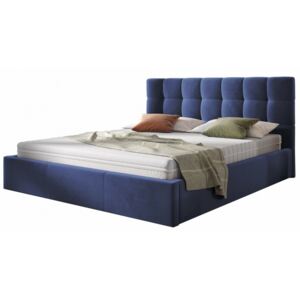 Hector Čalouněná postel Acoma 160x200 dvoulůžko - námořnická modř