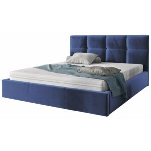 Hector Čalouněná postel Ksavier 140x200 dvoulůžko - námořnická modř