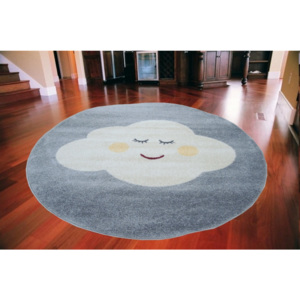 Dětský kusový koberec Mráček šedý kruh, Velikosti 133x133cm