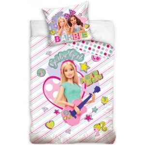 Carbotex • Bavlněné ložní povlečení Barbie - motiv Pop Star - kolekce Career Dolls - 100% bavlna Renforcé - 70 x 90 cm + 140 x 200 cm