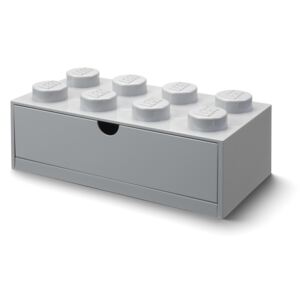 Stolní úložní box se zásuvkou Lego Storage Box Drawer 8 | šedá