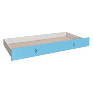 Zásuvka pod postel Numero - dub bílý/modrá