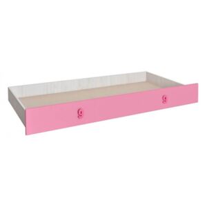 Zásuvka pod postel Numero - dub bílý/růžová