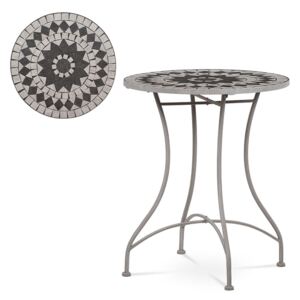Zahradní stůl, deska z keramické mozaiky, kov, šedý lak (designově k židli JF2229) JF2228