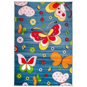 Dětský kusový koberec Motýlci modrý, Velikosti 120x170cm