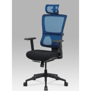 Autronic - Kancelářská židle, černá látka+modrá síťovina, synchronní mech., plastový kříž - KA-M04 BLUE