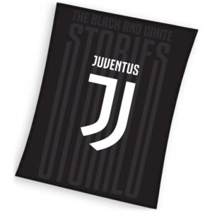 Carbotex • Velká fotbalová fleecová deka Juventus FC - černá - 150 x 200 cm - Oficiální produkt FC Juventus Torino