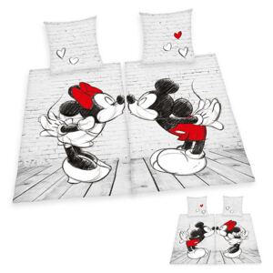 HERDING Sada povlečení na dvě postele Mickey a Minnie Bavlna 2x 140/200, 2x 70/90 cm