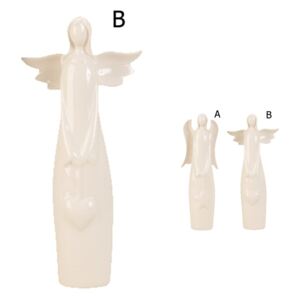 Andělíček porcelánový bílý 19,5 cm roztažená křídla