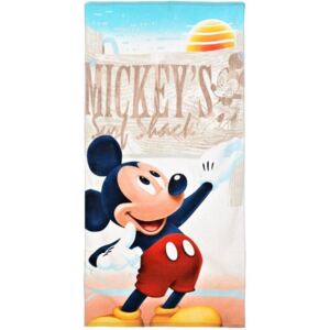 SunCity • Dětská plážová osuška Mickey Mouse - Disney - motiv Surf Shack - 100% bavlna - 70 x 140 cm