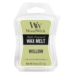 WoodWick vonný vosk Vrbové květy 23g (Willow. Zelená vůně v sobě spojuje tóny vrbových květů a osvěžující chladné vody.)