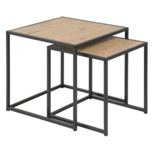 Konferenční stolek Seaford - set 2 kusů (hnědá/černá)