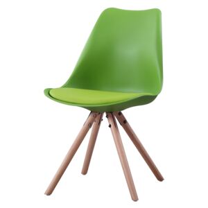 Artium Jídelní židle, zelená plast + ekokůže, masiv buk - CT-233 GRN
