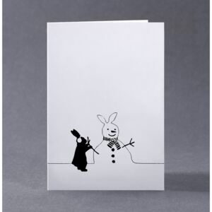 Vánoční přání s králíkem Snowman Rabbit