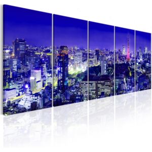 Obraz Tokio Blue + háčky a hřebíčky ZDARMA Velikost (šířka x výška): 200x80 cm