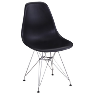 Jídelní židle na chromových nohách v černé barvě TK2019
