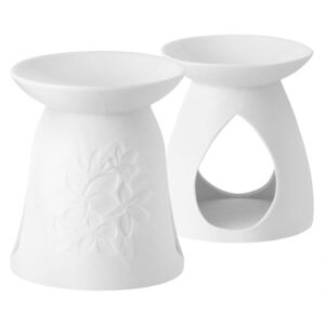 Yankee Candle - aromalampa Pastel Hue White Floral (Čisté a moderní pojetí keramiky v neutrální bílé barvě s vyraženým motivem květin zkrášlí Váš domov.)