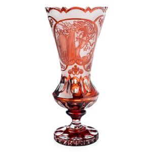 Bohemia Crystal Broušená váza 82501/GR/portret/430mm - červená