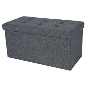 Čalouněná lavice s úložným prostorem 76 x 38 x 38 cm | tmavě šedá