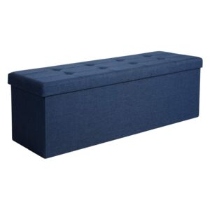 Čalouněná lavice s úložným prostorem 110 x 38 x 38 cm | tmavě modrá