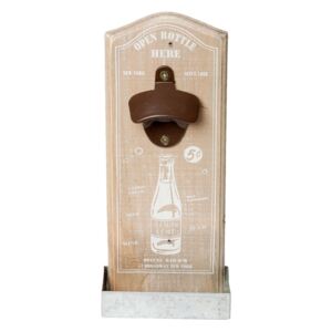 Dřevěný otvírák na láhve na zeď - 12*4*30 cm