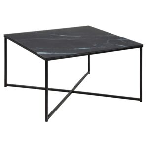 SCANDI Černý skleněný konferenční stolek Venice 80x80 cm