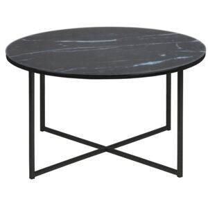 SCANDI Černý skleněný konferenční stolek Venice 80 cm