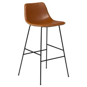 DAN-FORM Koňakově hnědá čalouněná barová židle DanForm Floss