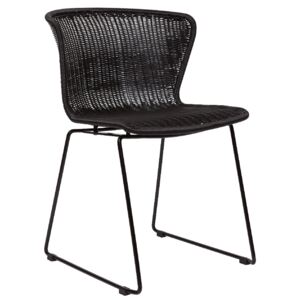 Hoorns Černá vyplétaná židle Leon