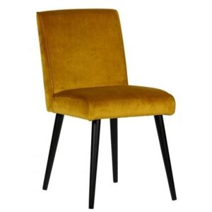 Hoorns Okrově žlutá sametová židle Norma