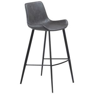 DAN-FORM Tmavě šedá čalouněná barová židle DanForm Hype