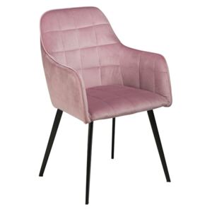 DAN-FORM Světle růžová sametová židle DanForm Embrace