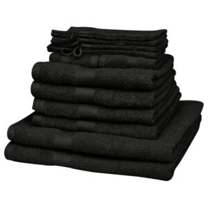 Sada ručníků a osušek 12 ks bavlna 500 g/m² černá