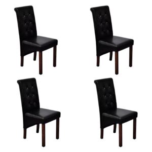 Jídelní židle 4 ks černé umělá kůže