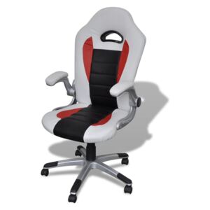 Kancelářská židle z umělé kůže s moderním designem, bílá