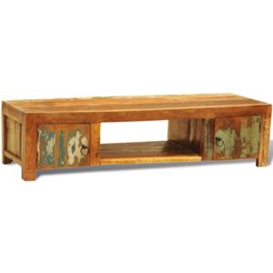 Televizní stolek z recyklovaného dřeva s 2 dvířky, vintage antik styl