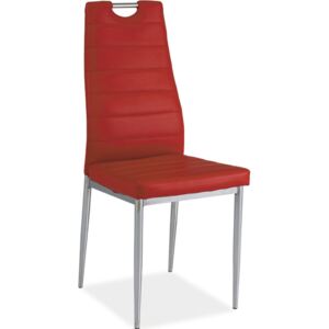 Jídelní čalouněná židle H-260 červená/chrom