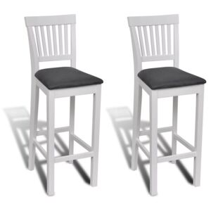 Barové židle 2 ks bílé textil