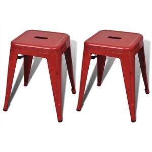 Stohovatelné stoličky 2 ks červené kov