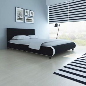Rám postele černý umělá kůže 140 x 200 cm