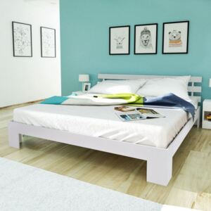 Rám postele bílý masivní borové dřevo 180 x 200 cm
