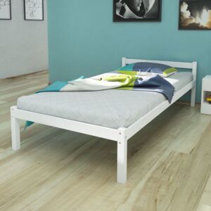 Rám postele bílý masivní borové dřevo 90 x 200 cm