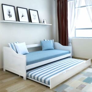 Rám vysouvací postele/pohovky bílý borové dřevo 90 x 200 cm