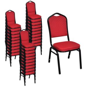 Jídelní židle 30 ks červené textil