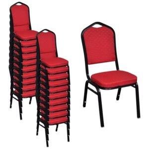 Jídelní židle 20 ks červené textil