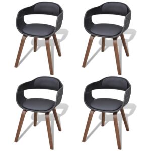 Jídelní židle 4 ks ohýbané dřevo a umělá kůže