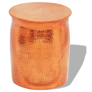Tepaná hliníková stolička / odkládací stolek barva mědi/mosazi