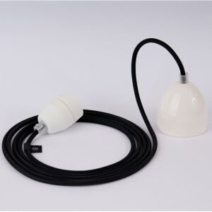 DOMESI Textilní kabel s objímkou - 3 m (černá)