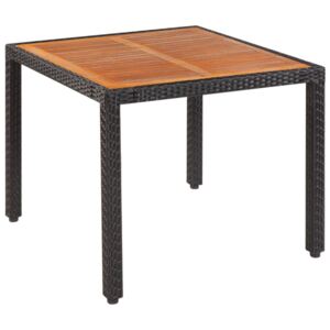 Zahradní stůl 90x90x75 cm polyratan a masivní akáciové dřevo